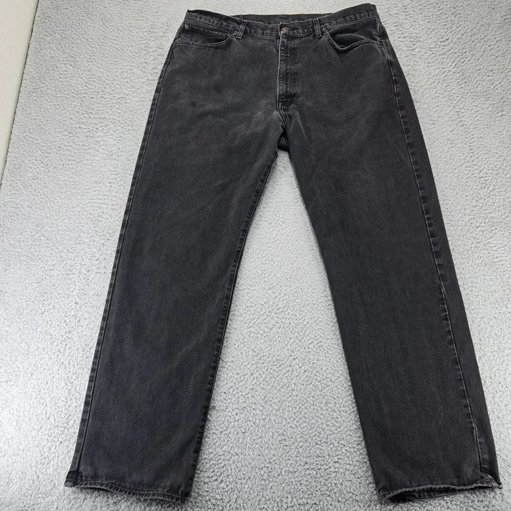 Polo Jeans Co. Jeans Mens 40x32 Black Denim Classic Relaxed‎ Tapered Leg Zipfly